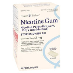 NICOTINE, Stop Smoking Aid Foster & Thrive® 2 mg Strength Gum FT (110/PK) - 70677116602