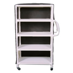 MARKET LEB 4-Shelf Linen Carts with Mesh or Vinyl Cover EACH ML12051