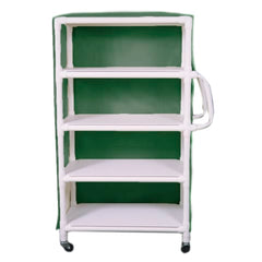 MARKET LEB 4-Shelf Linen Carts with Mesh or Vinyl Cover EACH ML12051