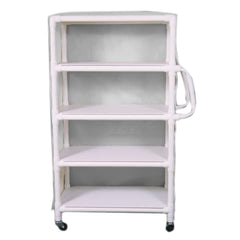 MARKET LEB 4-Shelf Linen Carts with Mesh or Vinyl Cover EACH ML12051