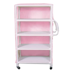 MARKET LEB 4-Shelf Linen Carts with Mesh or Vinyl Cover EACH ML12051