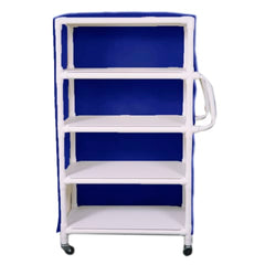 MARKET LEB 4-Shelf Linen Carts with Mesh or Vinyl Cover EACH ML12051