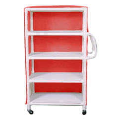MARKET LEB 4-Shelf Linen Carts with Mesh or Vinyl Cover EACH ML12051