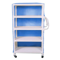 MARKET LEB 4-Shelf Linen Carts with Mesh or Vinyl Cover EACH ML12051