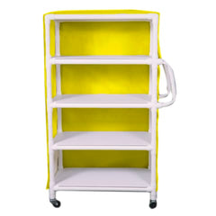 MARKET LEB 4-Shelf Linen Carts with Mesh or Vinyl Cover EACH ML12051