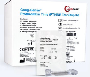 Coagusense Coagulation Test Kit Coag-Sense® Professional Prothrombin Time Test (PT/INR) 50 Tests CLIA Waived M-1241612-5465 | Kit of 50