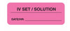 Pre-Printed Label pdc® Anesthesia Label Pink Permanent Paper IV Set / Solution Date/Hr____________ Black Syringe Label 7/8 X 2-1/4 Inch MK-1241613