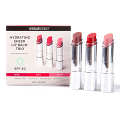 Tinted Lip Balm with Sunscreen Set MDSolarsciences™ Hydrating Sheer 0.15 oz. Balm Tube Unflavored , LIP TRIO VIVIDS-RUBY/SPICE/BLUSH .45OZ (48/CS) MK-1241911
