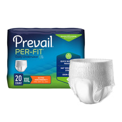 Absorbent Underwear Prevail® Per-Fit® Extra Pull On with Tear Away Seams Adult 2X-Large Unisex Disposable Heavy Absorbency UNDERWEAR, PROTECTIVE PREVAIL PER-FIT XXLRG DISP(20/PK 4PK/C MK-1243753