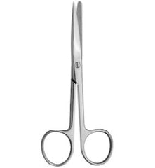 Operating Scissors V. Mueller® 4-3/4 Inch Length OR / Surgical Grade German Stainless Steel NonSterile Finger Ring Handle Straight Sharp Tip / Blunt Tip EACH MK-1243901