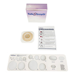 McKesson Ostomy Barrier Trim to Fit, Standard Wear Flexible Tape 45 mm Flange Up to 1-1/4 Inch Opening 4-1/2 X 4-1/2 Inch  2PC STD TAPE COLLAR WHT 1 3/4" (10/BX 8BX/CS) MK-1243977
