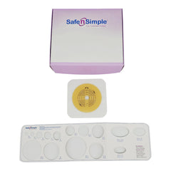Ostomy Barrier Safe n Simple™ Trim to Fit, Standard Wear Flexible Tape 70 mm Flange Up to 2-1/4 Inch Opening 5 X 5 Inch2PC STD TAPE COLLAR WHT 2 3/4" (10/BX 8BX/CS) MK-1243979