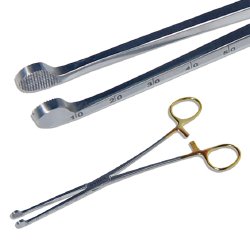 Grasping Forceps Patel™ 8 Inch Length OR / Surgical Grade Stainless Steel NonSterile Locking Finger Ring Handle Straight Atraumatic Serrated Tips EACH MK-1244033