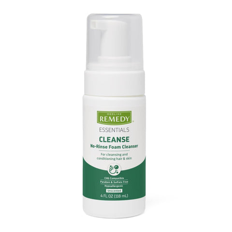 Rinse-Free Cleanser Medline Remedy Essential Foaming 4 oz. Pump Bottle Unscented (24/CS) MK-1244196