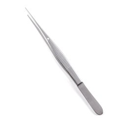 Dressing Forceps Econo Sterile™ Semkin 5 Inch Length Floor / Office Grade Pakistani Stainless Steel Sterile NonLocking Thumb Handle Straight Delicate, Serrated Tips CASE OF 25 MK-1244292