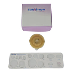 McKesson Ostomy Barrier Safe n Simple™ Trim to Fit, Standard Wear Adhesive Tape Collar 57 mm Flange Up to 1-1/2 Inch Opening 5 X 5 Inch 2PC RND STD WHT 57MM 2 1/4" (5/BX) MK-1245139