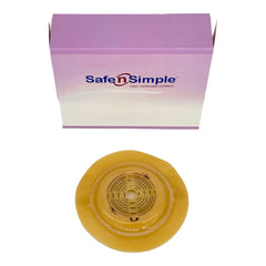Ostomy Barrier Safe n Simple™ Trim to Fit, Standard Wear Adhesive Tape Borders 70 mm Flange Up to 2 Inch Opening 5 X 5 Inch  CONVEX 2PC RND STD WHT 70MM 2 3/4" (5/BX) MK-1245140