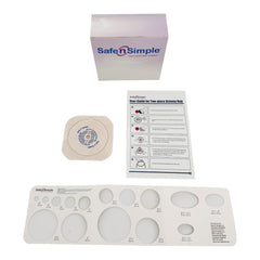 Ostomy Barrier Safe n Simple™ Trim to Fit, Standard Wear Flexible Tape 45 mm Flange Up to 1-1/4 Inch Opening 4-1/2 X 4-1/2 Inch  2PC STD TAPE COLLAR BGE 45MM 1 3/4" (10/BX) MK-1245141