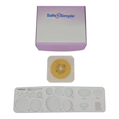 Ostomy Barrier Safe n Simple™ Trim to Fit, Standard Wear Flexible Tape 57 mm Flange Up to 1-3/4 Inch Opening 5 X 5 Inch 2PC STD TAPE COLLAR BGE 57MM 2 1/4" (10/BX) MK-1245142