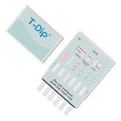 Drugs of Abuse Test Kit T-Dip® AMP, BZO, COC, mAMP/MET, OPI, THC 25 Tests CLIA Waived BOX OF 25 MK-1245209