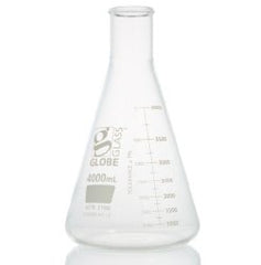 Erlenmeyer Flask Globe Glass™ Narrow Mouth Glass 4,000 mL EACH MK-1246138