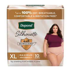 Absorbent Underwear Depend® Silhouette® Waistband Style Adult X-Large Female Disposable Heavy Absorbency  MAX ABSRB FML XLG (10/PK 2PK/CS MK-1246164