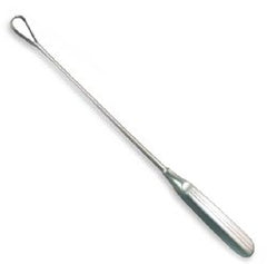 Uterine Curette Gynex® Sims Hollow Handle with Grooves Size 00 Tip Sharp Teardrop Loop Tip Each MK-1250154