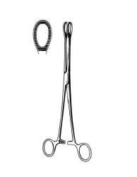 Sponge Forceps Econo Sterile™ Ballenger 7 Inch Length Floor / Office Grade Pakistani Stainless Steel Sterile Locking Finger Ring Handle Straight Serrated Oval Loop Tips CASE OF 25 MK-1250620