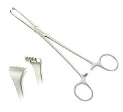 Tissue Forceps Euro-Med® Allis 7-1/4 Inch Length OR / Surgical Grade German Stainless Steel NonSterile Locking Finger Ring Handle Straight 5 X 6 Teeth EACH MK-1250647