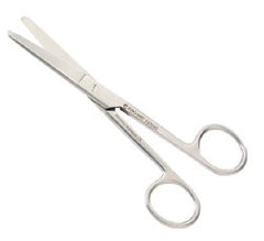 Operating Scissors Euro-Med® 7-1/2 Inch Length OR Grade German Stainless Steel NonSterile Finger Ring Handle Straight Blunt Tip / Blunt Tip EACH MK-1250652