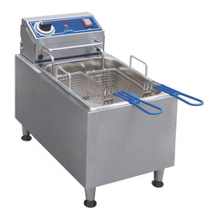 Countertop Electric Fryer Globe Food Equipment Stainless Steel  S/STL 16LBS D/S MK-1250964