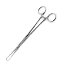 Tenaculum Forceps Econo Sterile™ Schroeder-Braun 10 Inch Length Floor / Office Grade Pakistani Stainless Steel Sterile Locking Finger Ring Handle Straight 1 X 1 Sharp Prongs CASE OF 25 MK-1251035