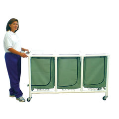 market leb Larger Capacity Triple PVC Hamper Carts each ML12219