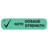Pre-Printed Label Apothecary Products® Auxiliary Label Green Paper Note Dosage Strength Black Safety and Instructional 3/8 X 1-9/16 Inch MK-1251626