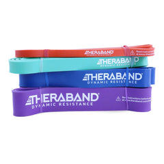 Exercise Resistance Band Loop Set TheraBand® High Resistance Bands Red / Green / Blue / Purple 41 Inch Length Light to X-Heavy Resistance (4/PK) MK-1252648