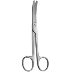 Operating Scissors V. Mueller® 4-3/4 Inch Length OR / Surgical Grade German Stainless Steel NonSterile Finger Ring Handle Curved on Flat Blunt Tip / Blunt Tip EACH MK-1254297