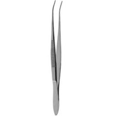 Dressing Forceps V. Mueller® 4 Inch Length OR / Surgical Grade Stainless Steel NonSterile NonLocking Thumb Handle Full Curved Delicate, Serrated Tips EACH MK-1254299