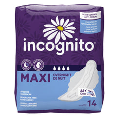 Feminine Pad Incognito® Maxi with Wings / Overnight Heavy Absorbency (14/PK 12PK/CS) MK-1254791