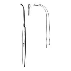 Antrum Curette Sklar® 7-1/2 Inch Length Flat Handle Forward Cutting, 90° Angled, Fenestrated Oval Tip Each MK-1255253