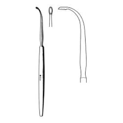 Antrum Curette Sklar® 7-1/2 Inch Length Flat Handle Forward Cutting, 90° Angled, Fenestrated Oval Tip Each MK-1255253