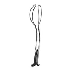 Obstetrical Forceps V. Mueller® Piper 18 Inch Length OR / Surgical Grade German Stainless Steel NonSterile NonLocking Plier Handle Curved Fenestrated Loop Tips PAIR OF 1  MK-1256280