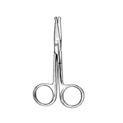 Iris Scissors Sklar® 4-1/2 Inch Length OR / Surgical Grade German Stainless Steel NonSterile Finger Ring Handle Curved Blunt Tip / Blunt Tip EACH MK-1256676