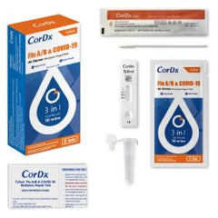 Respiratory Test Kit Tyfast Flu A/B & COVID-19 At Home Multiplex Rapid Test 1 Test per Kit, BOX OF 10 MK-1257160