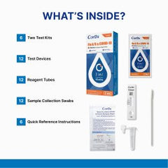 Respiratory Test Kit Tyfast Flu A/B & COVID-19 At Home Multiplex Rapid Test 1 Test per Kit, BOX OF 10 MK-1257160