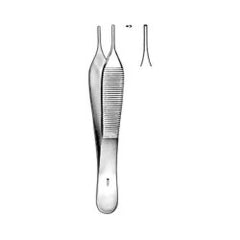 Tissue Forceps Sklar® Adson 6 Inch Length OR / Surgical Grade German Stainless Steel NonSterile NonLocking Thumb Handle Straight Micro, 1 X 2 Teeth EACH MK-1257201