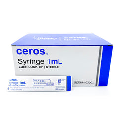 General Purpose Syringe Ceros 1 mL Luer Lock Tip , LL STD PLUNGER LF DEHP FREE 1ML (100/BX 24BX/CS) MK-1259250