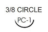 Nonabsorbable Suture with Needle Prolene™ Polypropylene PC-1 3/8 Circle Precision Conventional Cutting Needle Size 5-0 Monofilament  MK-125929