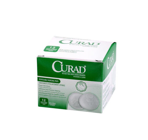 Nursing Pad Curad® One Size Fits Most Cellulose / Synthetic Blend Disposable (12/BX 24BX/CS) MK-1260751