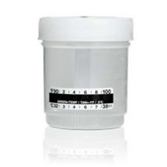 Specimen Container with Temperature Strip 240 mL (8 oz.) Without Closure Unprinted NonSterile BAG OF 25 MK-1262052