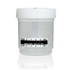 Specimen Container with Temperature Strip Galipot 53 mm Diameter 90 mL (3 oz.) Screw Cap Patient Information Sterile BAG OF 25 MK-1262112